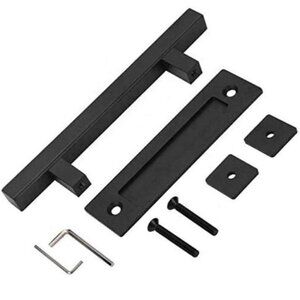SUYA 12 Inch Sliding Barn Door Handle Heavy Duty Pull and Flush Handle Set Large